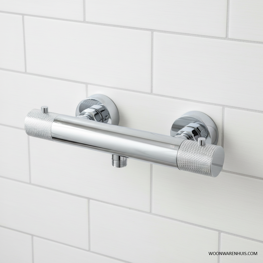 Thermostatische douchekraan Wiesbaden Ribbd in chroom