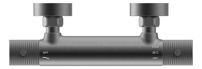 Thermostatische douchekraan Wiesbaden Ribbd in gunmetal