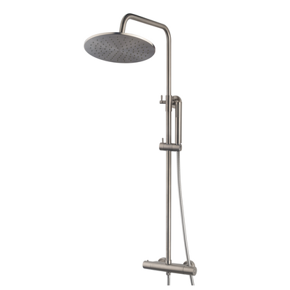 Thermostatische opbouw regendoucheset Wiesbaden Caral geborsteld staal
