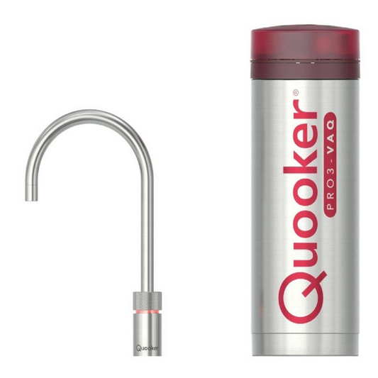 Kokendwaterkraan Quooker Nordic Round Single tap in RVS met PRO3 reservoir
