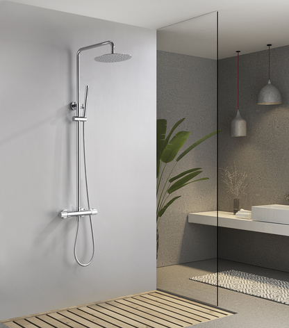 Thermostatische opbouw regendoucheset Wiesbaden Ribbd chroom - foto #2