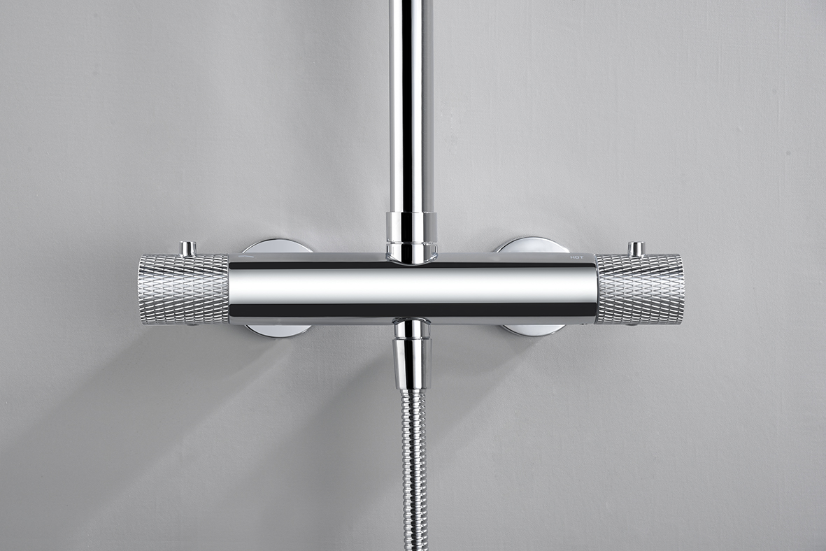 Thermostatische opbouw regendoucheset Wiesbaden Ribbd chroom - foto #10