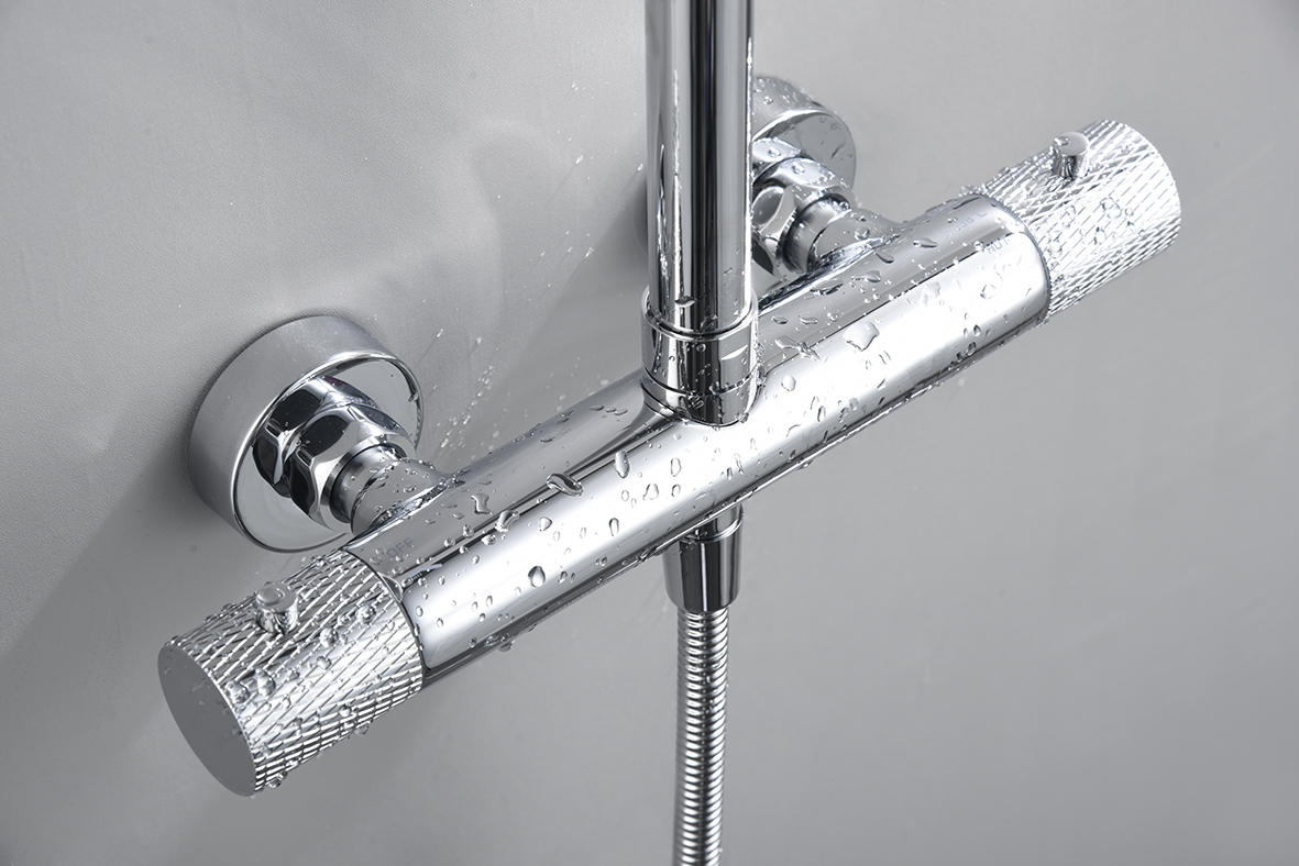 Thermostatische opbouw regendoucheset Wiesbaden Ribbd chroom - foto #3
