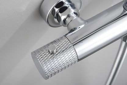 Thermostatische opbouw regendoucheset Wiesbaden Ribbd chroom - foto #9