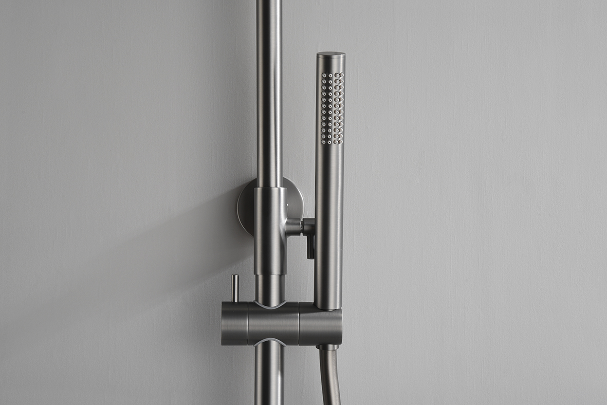 Thermostatische opbouw regendoucheset Wiesbaden Ribbd gunmetal - foto #5
