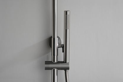 Thermostatische opbouw regendoucheset Wiesbaden Ribbd gunmetal - foto #5