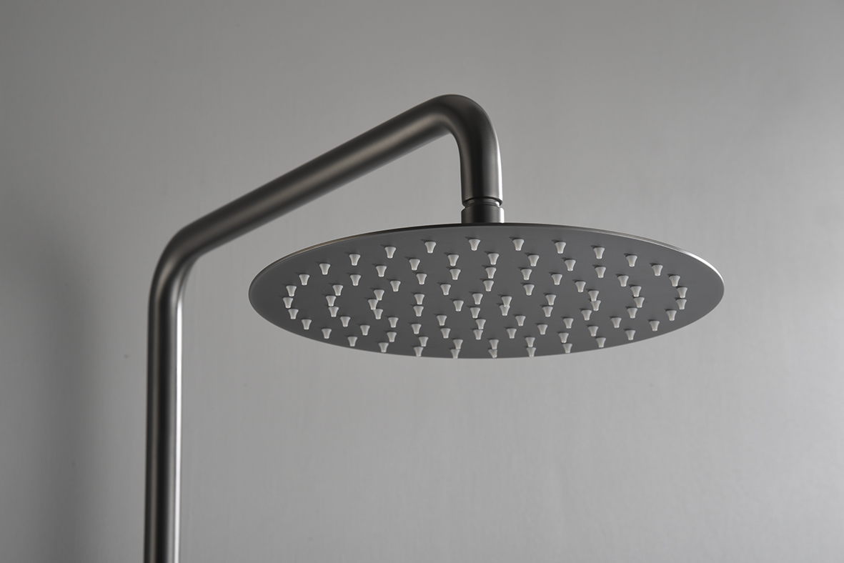 Thermostatische opbouw regendoucheset Wiesbaden Ribbd gunmetal - foto #7