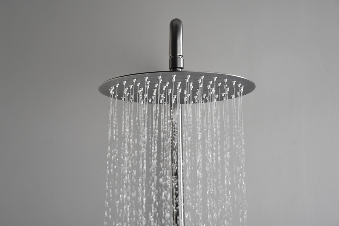 Thermostatische opbouw regendoucheset Wiesbaden Ribbd gunmetal - foto #4