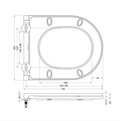 Wandcloset Wiesbaden Vesta Tornado rimless met softclose toiletzitting zwart mat