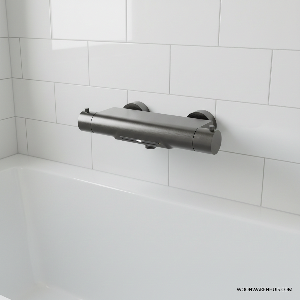 Thermostatische badkraan Wiesbaden Style waterval met Cool Touch in gunmetal