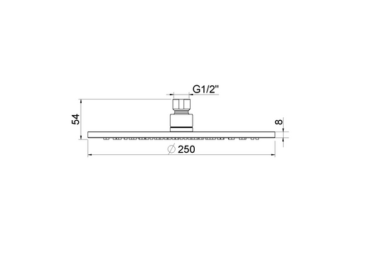 Wiesbaden Unimatch hoofddouche 25cm diameter gunmetal PVD