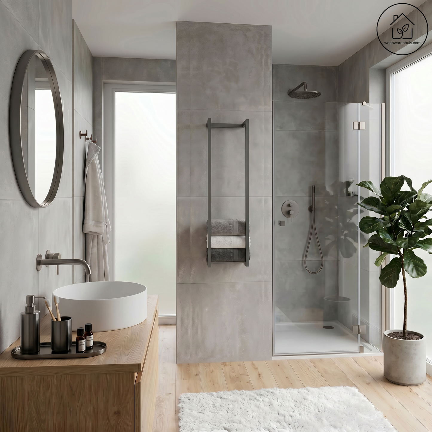 Handdoekrek Wiesbaden Loft 95x25x20cm in gunmetal