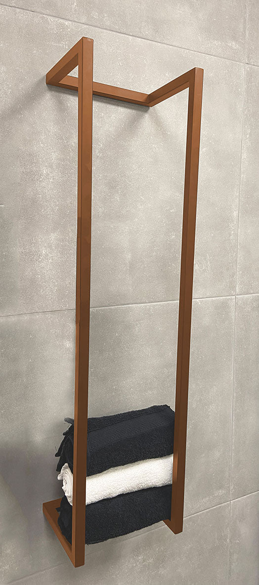 Handdoekrek Wiesbaden Loft 95x25x20cm in geborsteld brons koper