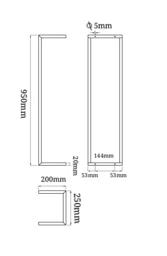 Handdoekrek Wiesbaden Loft 95x25x20cm in geborsteld brons koper