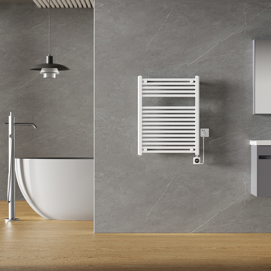 Elektrische designradiator Elara Smart Wifi 76cm x 60cm glans wit