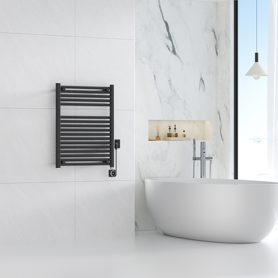 Elektrische designradiator Elara Smart Wifi 76cm x 60cm mat zwart