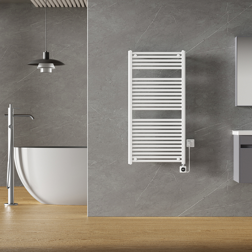 Elektrische designradiator Elara Smart Wifi 120cm x 60cm glans wit