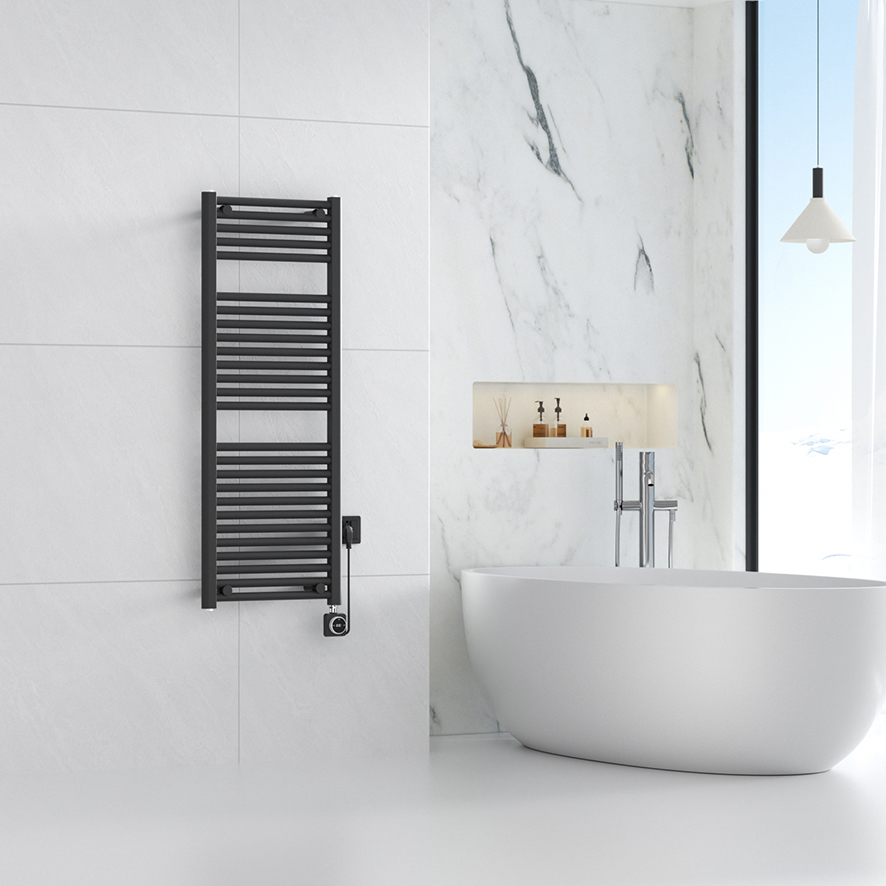 Elektrische designradiator Elara Smart Wifi 120cm x 45cm mat zwart