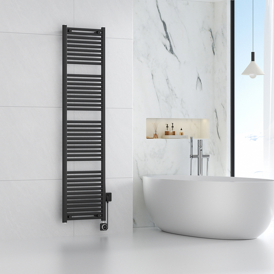 Elektrische designradiator Elara Smart Wifi 180cm x 45cm mat zwart