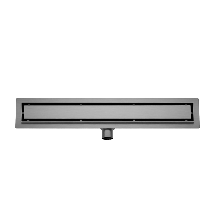 Douchegoot 90cm met flens en tegelrooster in gunmetal