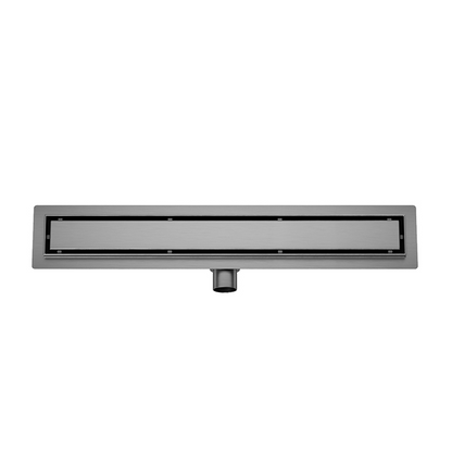 Douchegoot 90cm met flens en tegelrooster in gunmetal