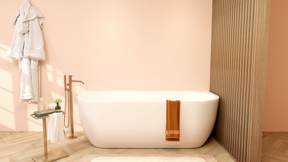 Halfvrijstaand ligbad Wiesbaden Liora 180x80 cm inclusief waste mat wit