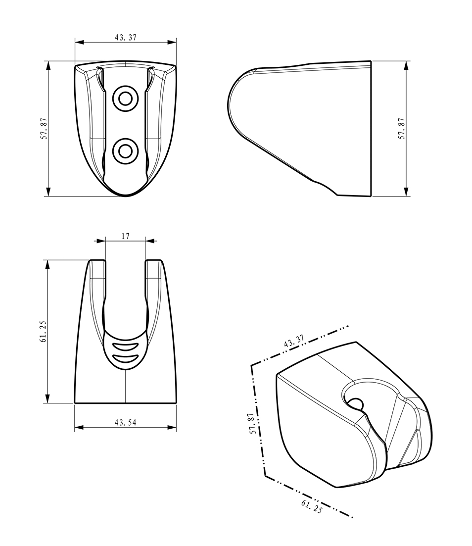 Wiesbaden Unimatch wandhanddouchehouder kunststof geborsteld staal PVD