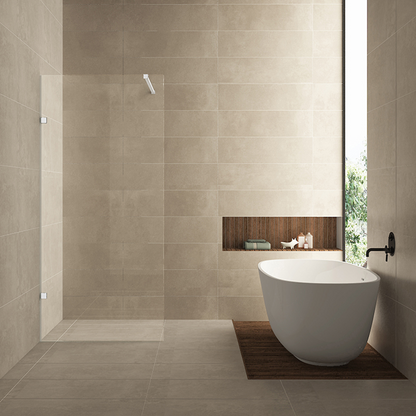 Inloopdouche Wiesbaden Less 60x200cm met mat wit beslag en 8mm helder glas