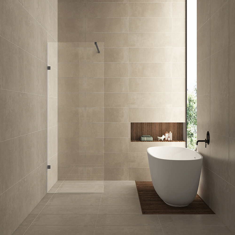 Inloopdouche Wiesbaden Less 70x200cm met mat zwart beslag en 8mm helder glas