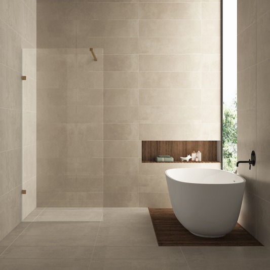 Inloopdouche Wiesbaden Less 120x200cm met geborsteld brons en 8mm helder glas