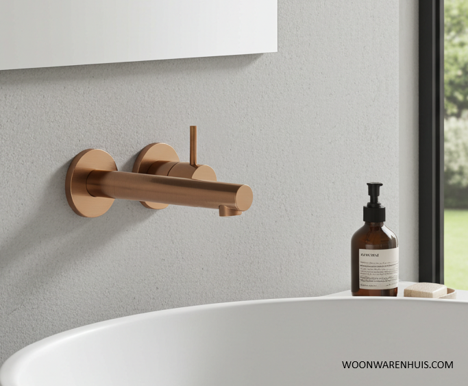 Inbouw wastafel- en badmengkraan Wiesbaden Style in geborsteld brons koper