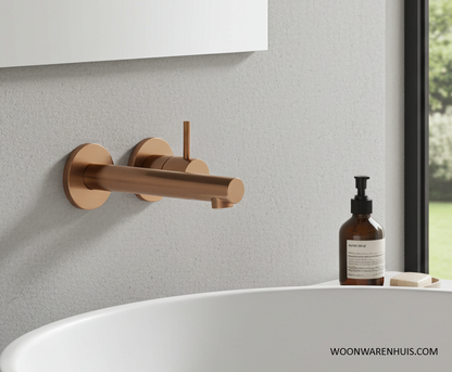 Inbouw wastafel- en badmengkraan Wiesbaden Style in geborsteld brons koper