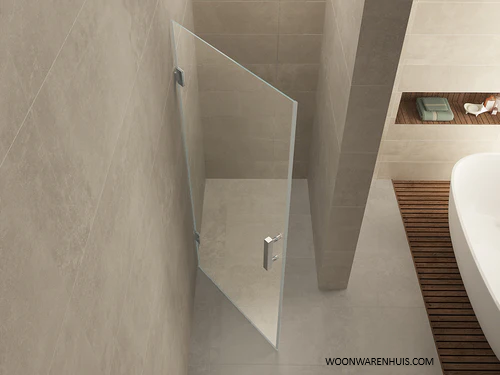 Nisdeur Wiesbaden Less 90x200 cm chroom beslag en 8mm helder glas