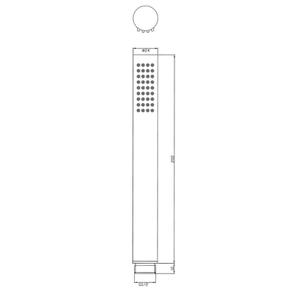 Wiesbaden Unimatch staafhanddouche 1 stand chroom