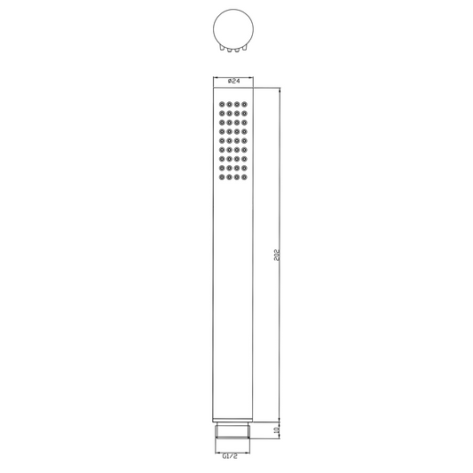 Wiesbaden Unimatch staafhanddouche 1 stand chroom/mat zwart
