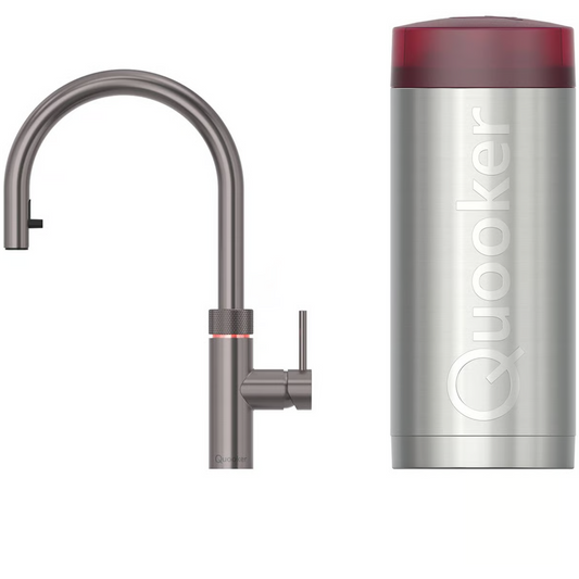 Kokendwaterkraan Quooker Flex Round met COMBI+ 7 liter reservoir in gunmetal