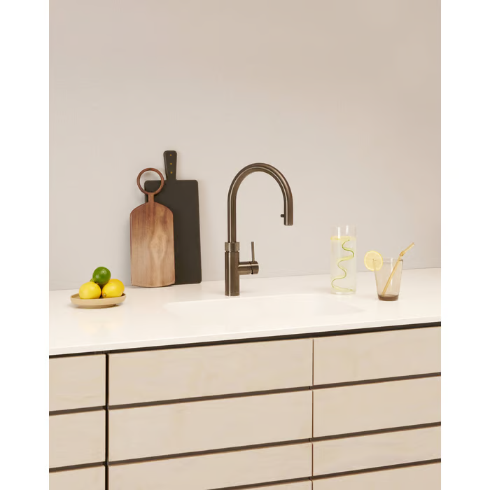 Kokendwaterkraan Quooker Flex Round met COMBI+ 7 liter reservoir in gunmetal