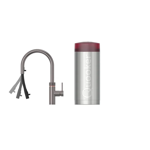 Kokendwaterkraan Quooker Flex Round met COMBI+ 7 liter reservoir in gunmetal
