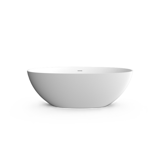 Vrijstaand solid surface ligbad Wiesbaden Chiek 165x75 cm inclusief waste wit mat