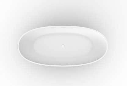 Vrijstaand solid surface ligbad Wiesbaden Chiek 165x75 cm inclusief waste wit mat