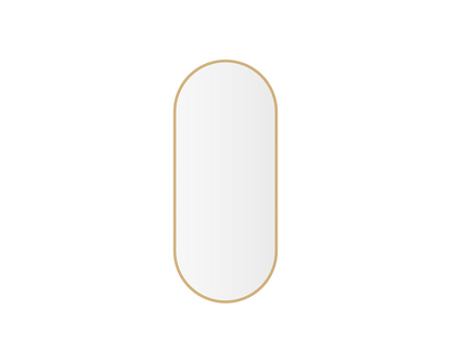 Spiegel Wiesbaden Renk 30x70cm voor toiletruimte met geborsteld messing lijst