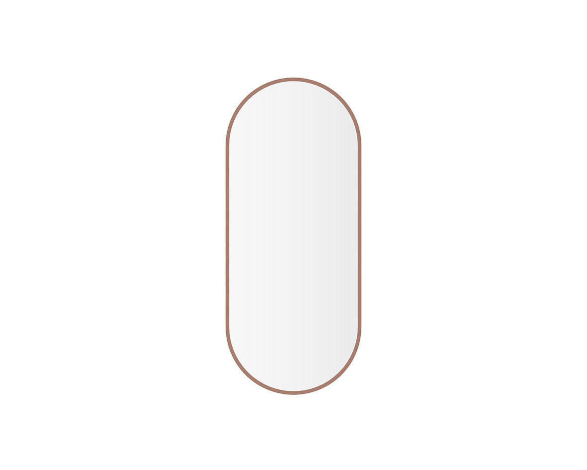 Spiegel Wiesbaden Renk 30x70cm voor toiletruimte met geborsteld brons koper lijst