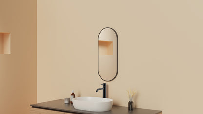 Spiegel Wiesbaden Renk 30x70cm voor toiletruimte met gunmetal lijst