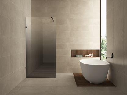 Inloopdouche Wiesbaden Less 90x200cm met mat wit beslag en 8mm glas spiegelrook naar helder rechts