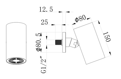 Wiesbaden Unimatch Beam hoofddouche rond 1 stand met muurbevestiging chroom