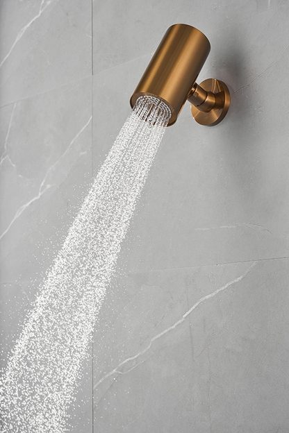 Wiesbaden Unimatch Beam hoofddouche rond 1 stand met muurbevestiging geborsteld brons koper PVD