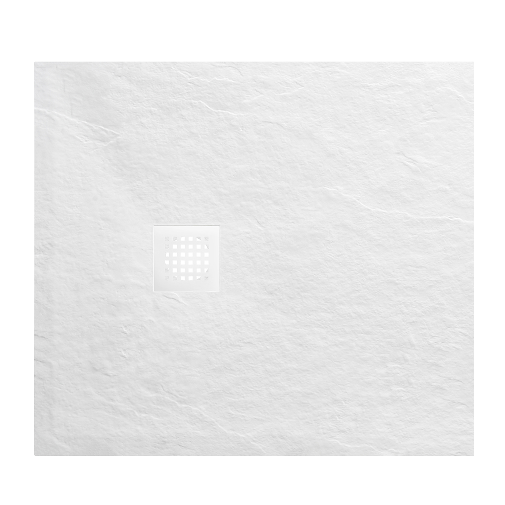 Douchebak Wiesbaden Stonea rechthoek 80x90cm antislip composiet in mat wit