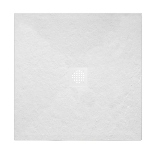 Douchebak Wiesbaden Stonea vierkant 90x90cm antislip composiet in mat wit