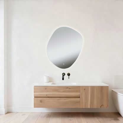 Badkamerspiegel Wiesbaden Ellva 100x120cm met anti-condens functie en indirecte/dimbare LED verlichting