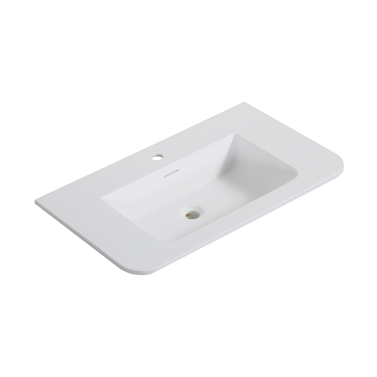 Wastafel Wiesbaden Laro 80cm solid surface mat wit